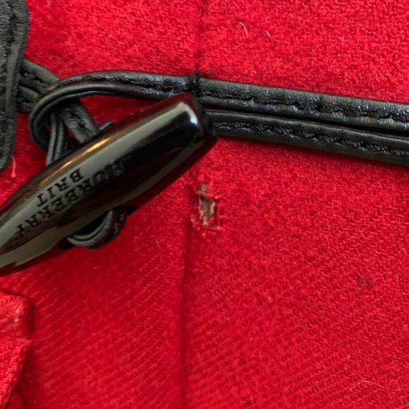 Burberry Brit Red Wool Toggle Coat - Picture 8 of 12